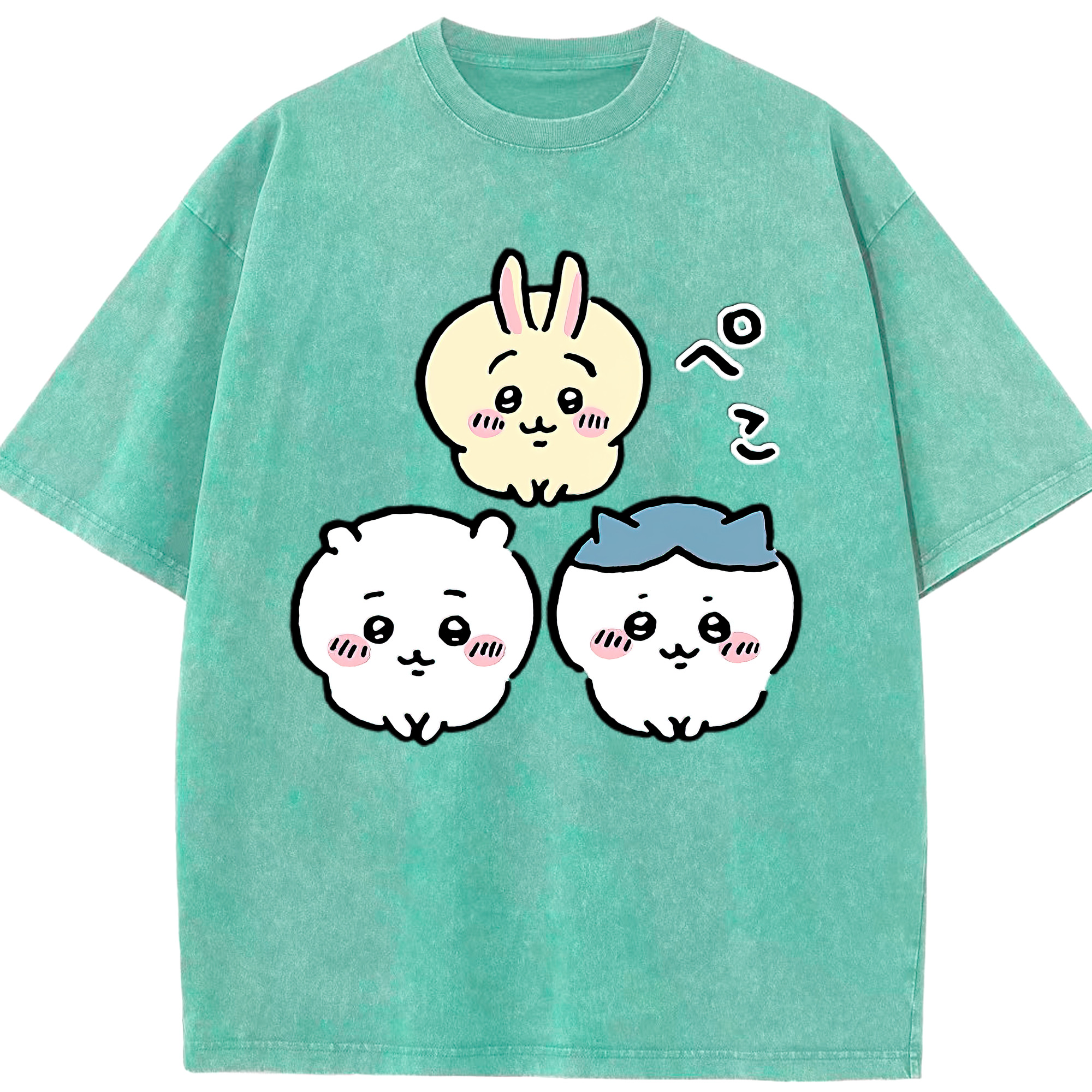 （画像用） ちいかわ うさぎ Chii-kawa usagi 綿100% ヴィンテージ風 半袖Tシャツ（フロントプリント）